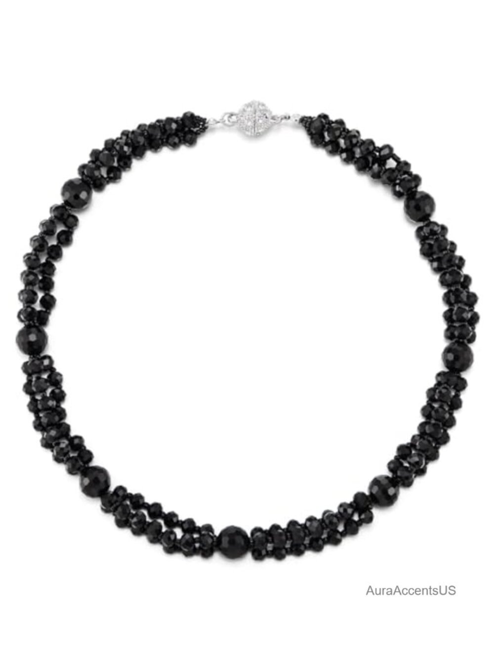 Bead Crystal Cluster Statement Braided Chain Choker Collar Necklace Alloy